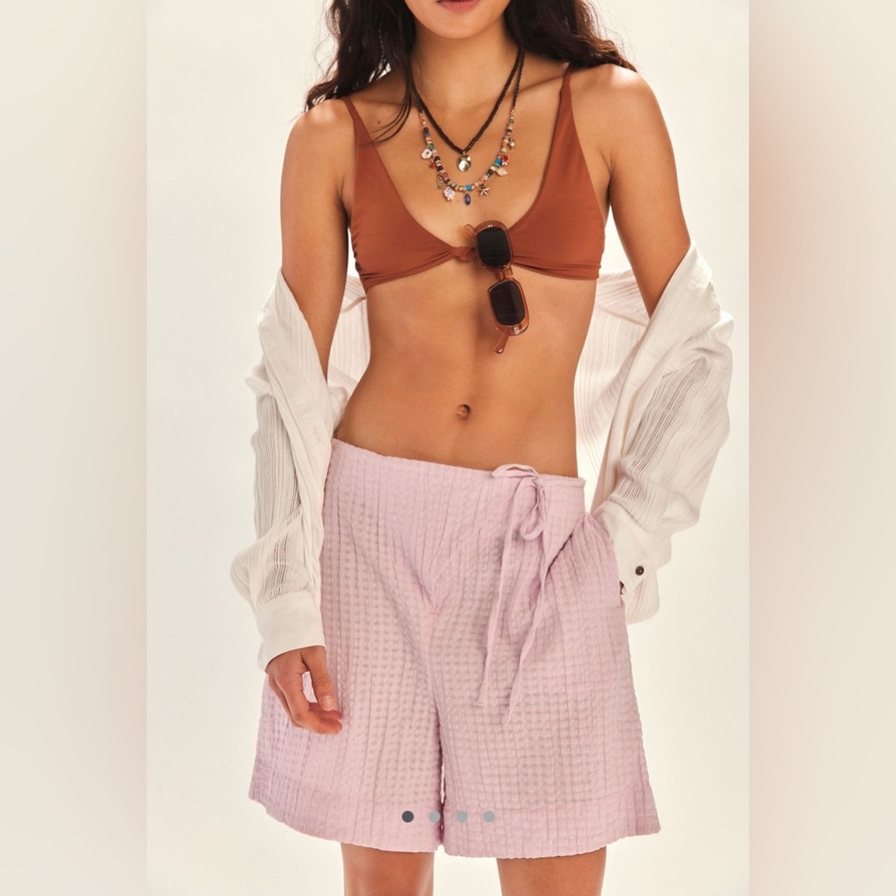 NWT Free People free-est Pucker Check Wrap Shorts